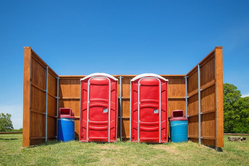 Short-term porta potty units staged for delivery in Norwich, New York